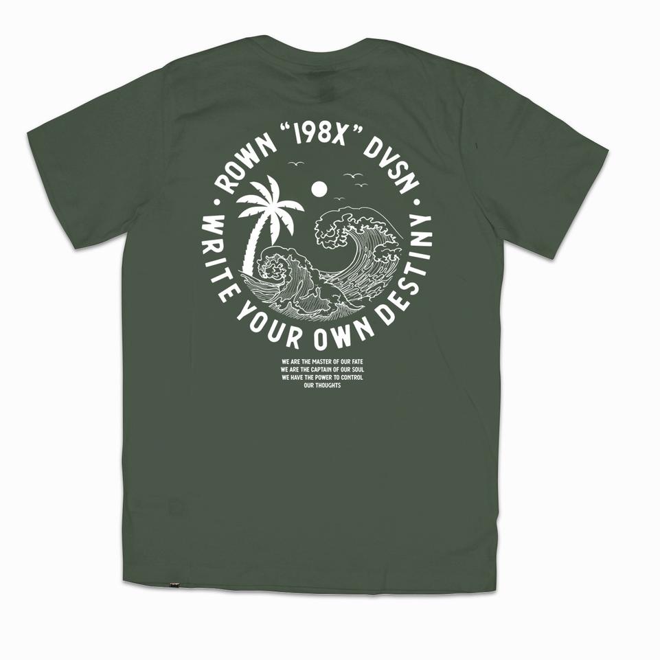 Siap Kirim Rown Division Official T-Shirt - Rowndvsn Kaos Destiny Green Army - TC007