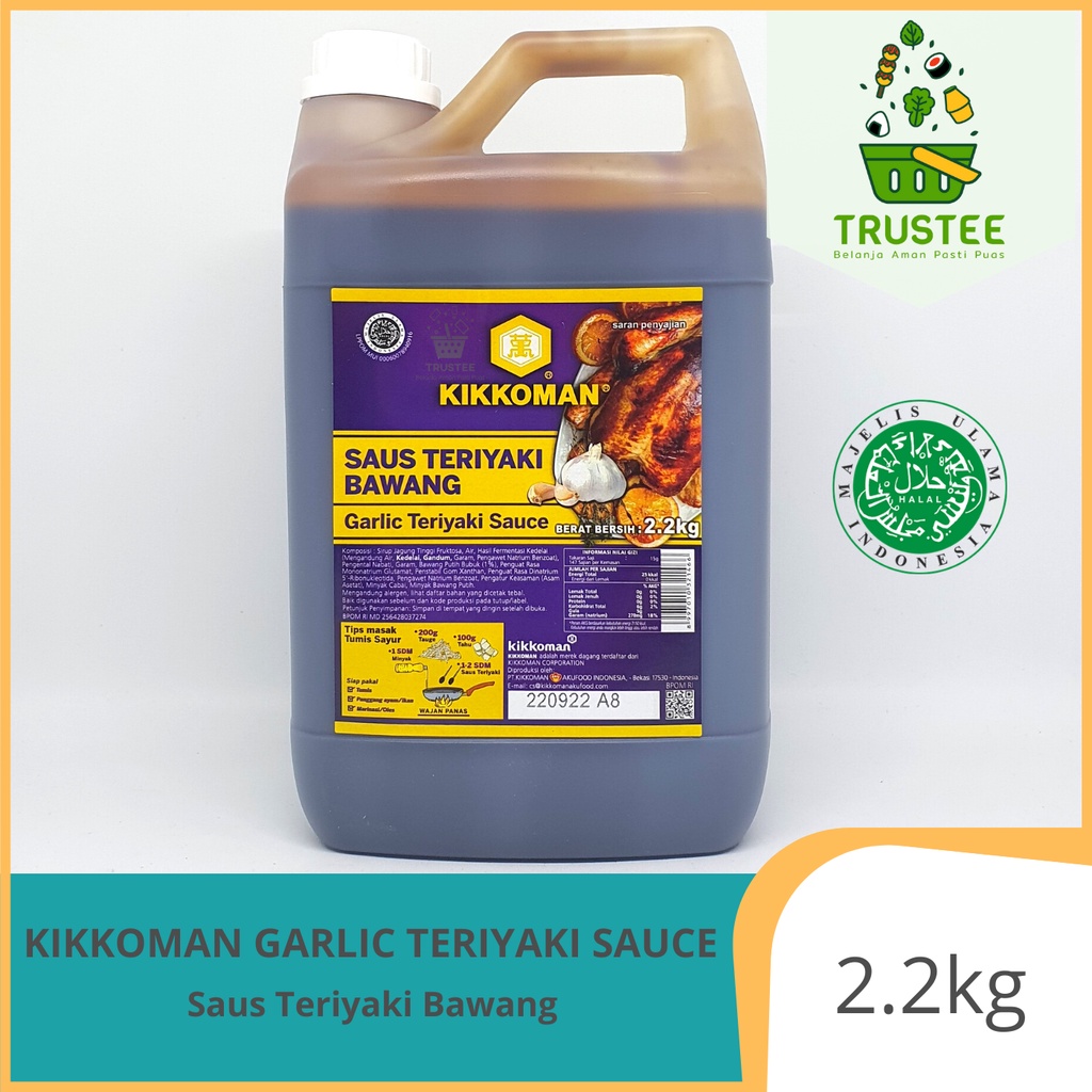 Kikkoman Garlic teriyaki Sauce / Saus saos Teriyaki bawang Halal 2.2 Kg