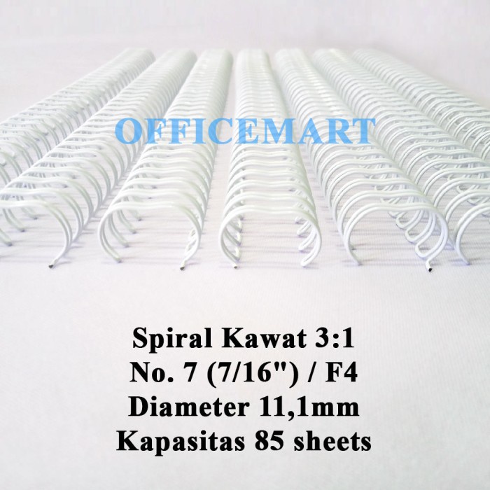 

Premium Jbi Spiral Kawat F4 3:1 No. 7 (7/16") - Putih (Box Isi 100 Batang)
