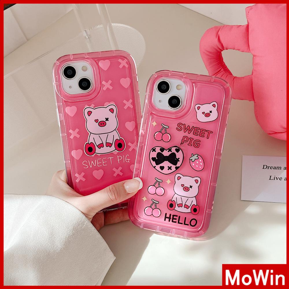 For iPhone 14 Pro Max iPhone Case TPU Clear Case Soft Case Airbag Shockproof Pink Cartoon Cute Bear Compatible For iPhone 13 Pro Max 12 Pro Max 11 Pro Max 7plus XR xs max 6sPlus