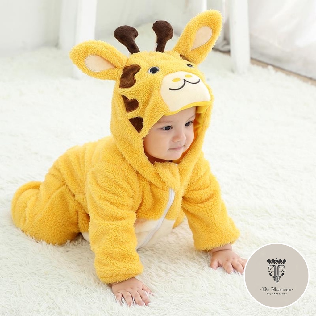 Size 80 ( 6-12 Bulan ) GROSIR MURAH De Monroe Baju Bayi dan Anak Baju Tidur Kostum Bayi Binatang Jumper Animal Romper Onesie Cewek Cowok Singa dll