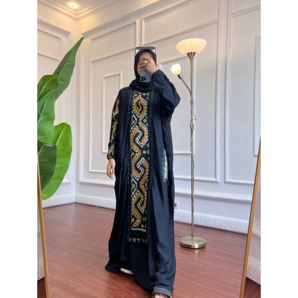 KAFTAN HITAM ETNIC original ANJANI STORE