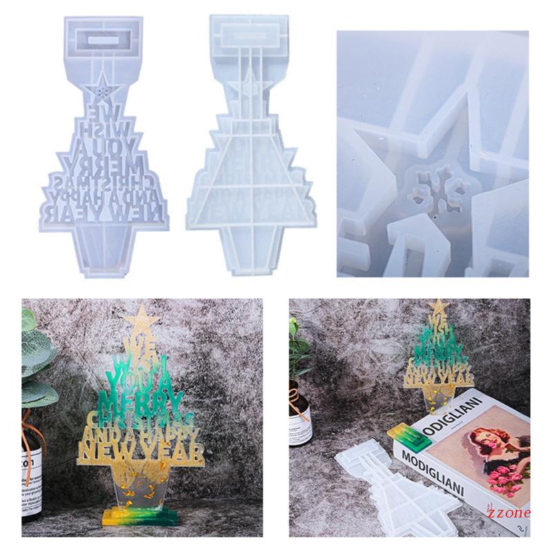 Cetakan Resin Epoksi Bentuk Pohon Natal Bahan Silikon Untuk Dekorasi Rumah