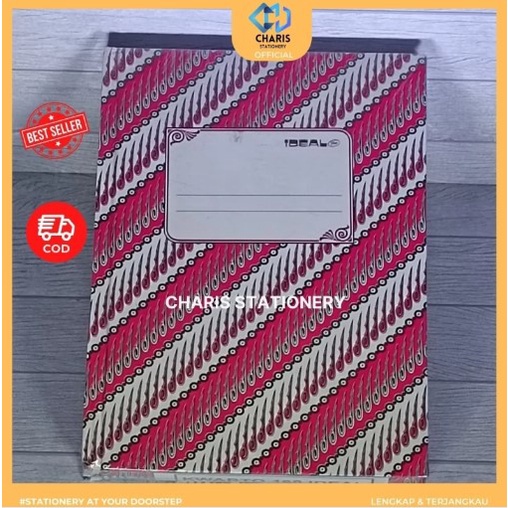 

CHARIS STATIONERY - Buku Tulis Hard Cover Kuarto (A4) IDEAL Isi 80 Lembar (5 Buku/Pak)