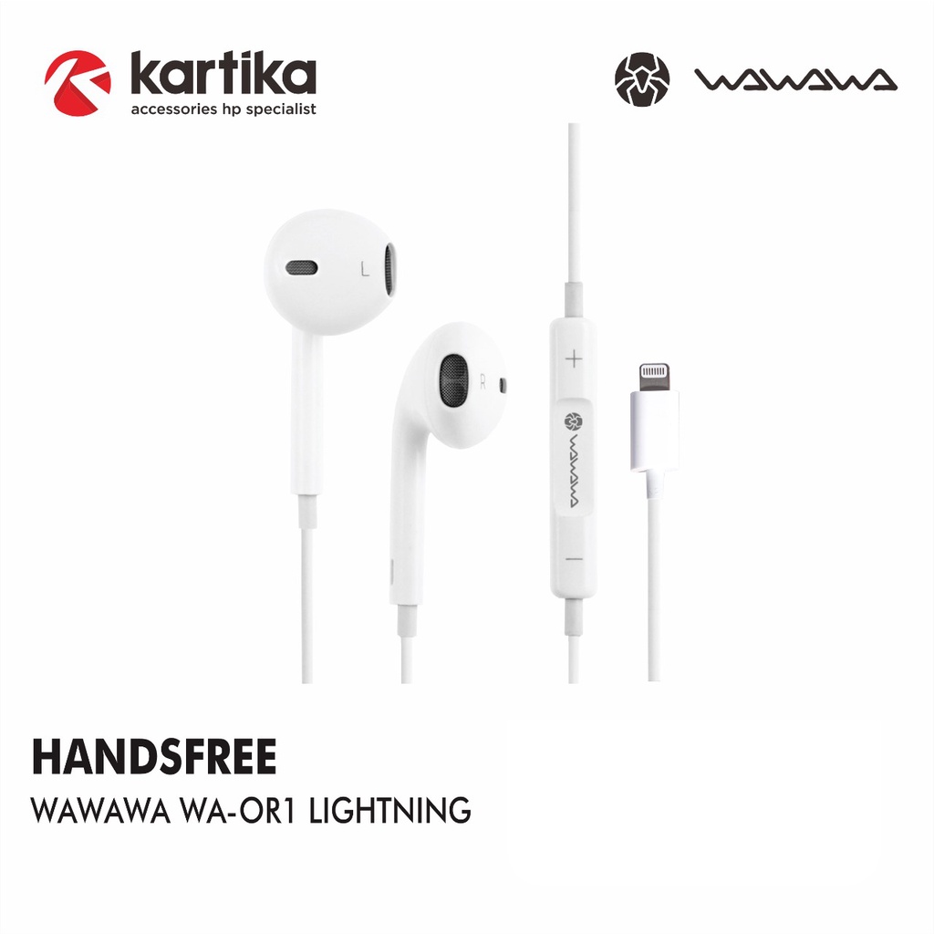 WAWAWA Stereo Bass Lightning Headset WA-OR1 Build for Iphone with Microphone