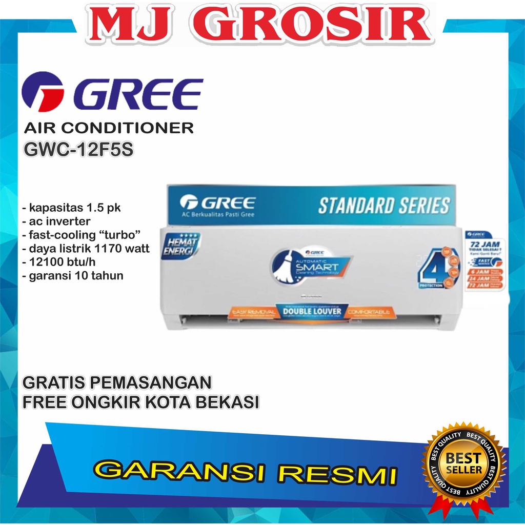 AC GREE GWC 12 F5S 1.5 PK GWC12F5S 1.5 PK + PASANG R32 INVERTER