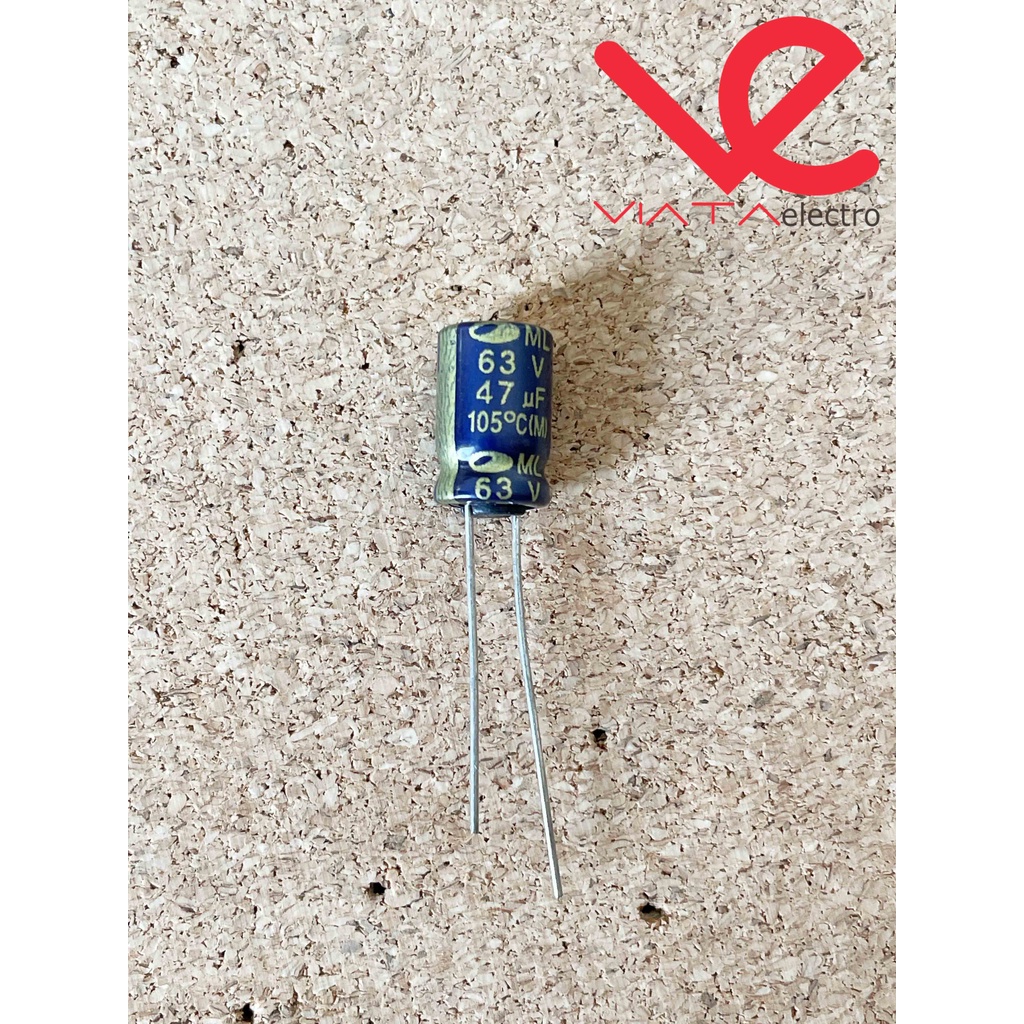 KAPASITOR ELCO 47UF 63V (1 BUAH) KAPASITOR CAPACITOR ELKO KAPASITOR 47 UF 63 V