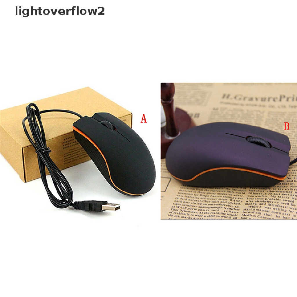 (lightoverflow2) M20 Mouse Optikal Kabel USB 2.0 Permukaan Frosted Untuk Komputer PC (ID)