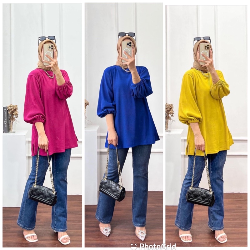 atasan blouse wanita bahan hanover merk clarke 1061