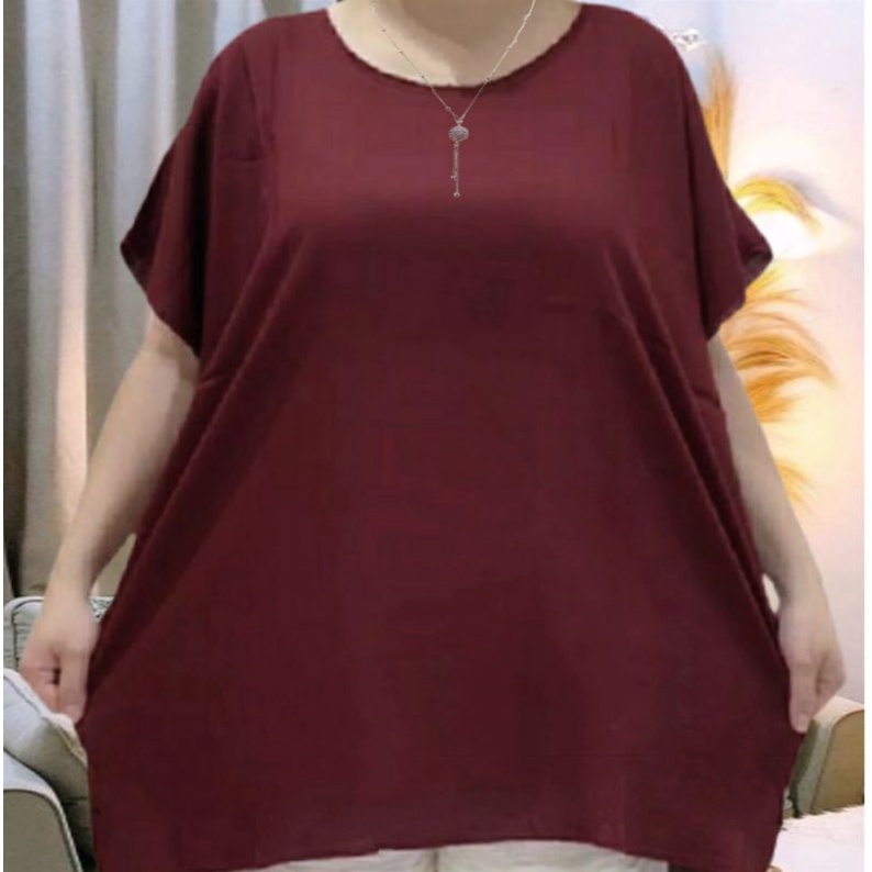 atasan polos super jumbo wanita LD 143 CM BIG SIZE baju santai bali jumbo polos wanita baju polos big size wanita bahan rayon premium quality halus lembut dan adem