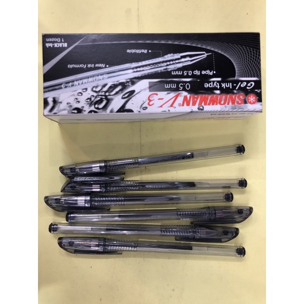 

gel in Snowman V-3 hitam 0.5mm isi 12