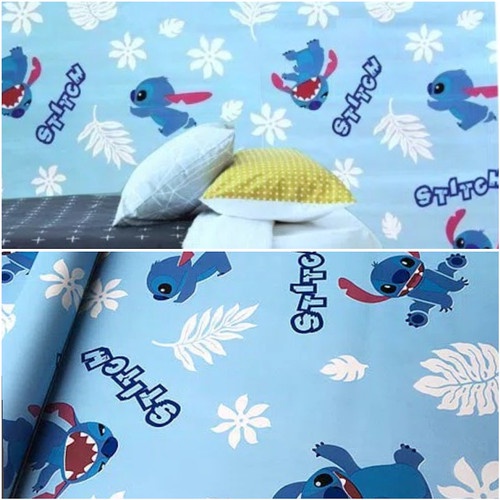 GH171 Wallpaper Sticker Biru Stitch - Wallpaper Dinding Wallpaper Sticker Wallsticker Termurah Ukuran 10m x 45cm