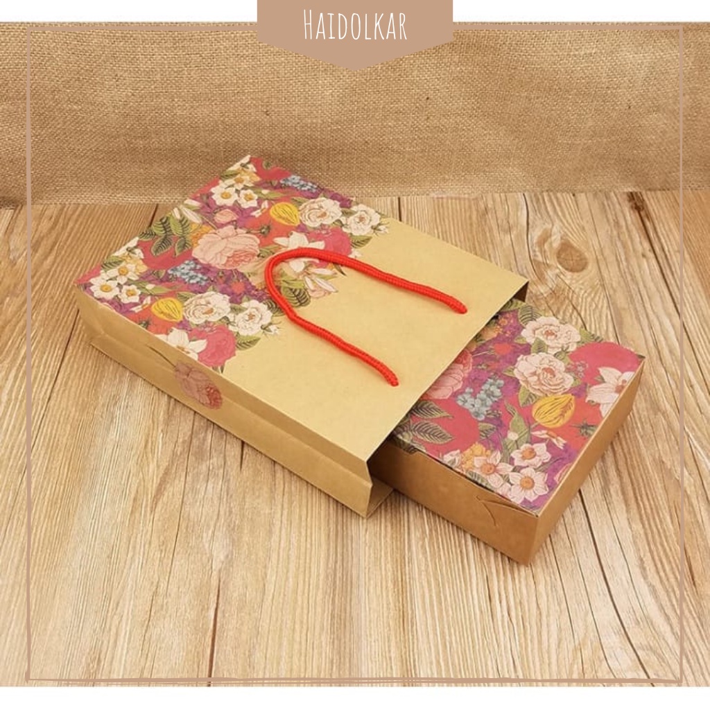 

Paper bag kado kantong motif bunga paper bag hadiah tas souvenir paper bag hijab