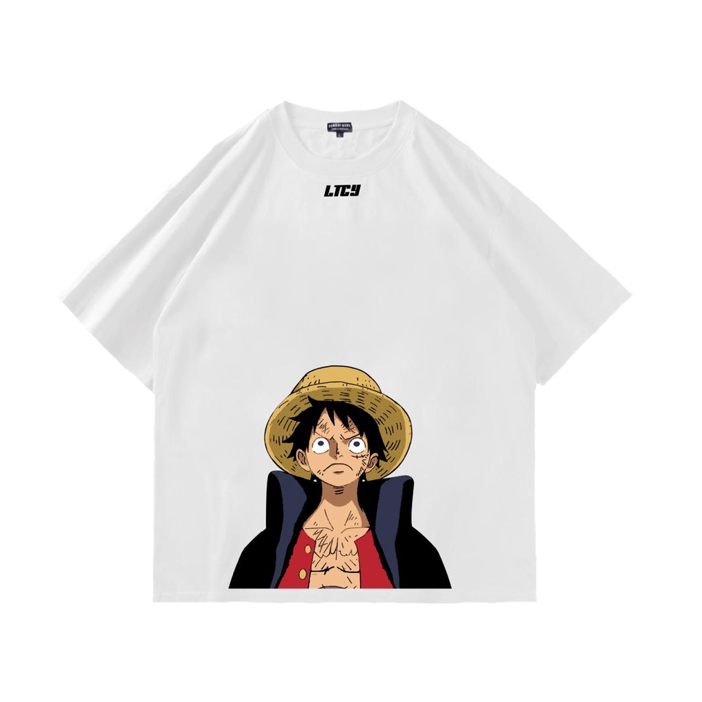 [ OVERSIZE ] LETTUCY BAJU KAOS MOTIF LUFFY WHITE
