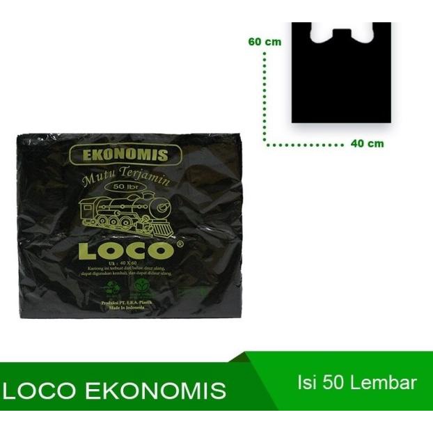 

KANTONG PLASTIK LOCO EKONOMIS HITAM 40 ANTI JEBOL KUALITAS TERJAMIN - 40 EKO HITAM