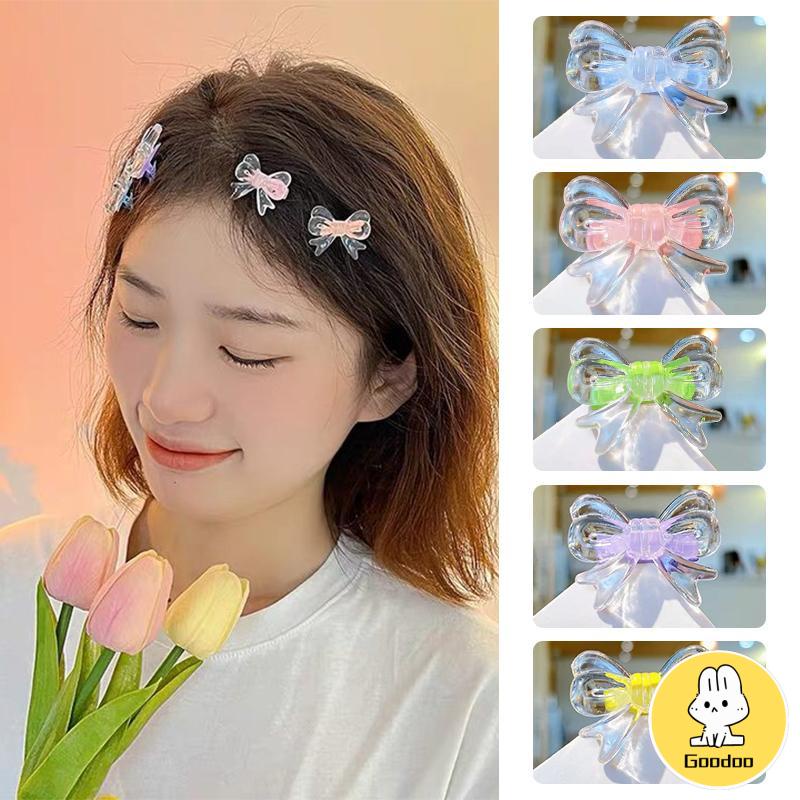 Jepit Rambut motif Kupu-Kupu kristal bening/Jepit Rambut anak butterfly/Mini Bentuk Dasi Kupu Transparan Untuk Wanita korea