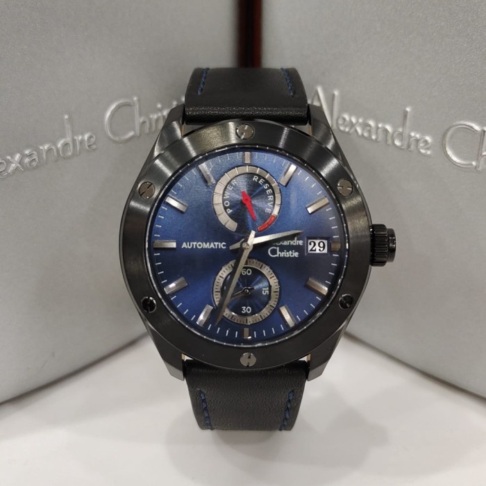 Jam Tangan Alexandre Christie AC 3044 Pria / AC3044 Automatic Black Blue original