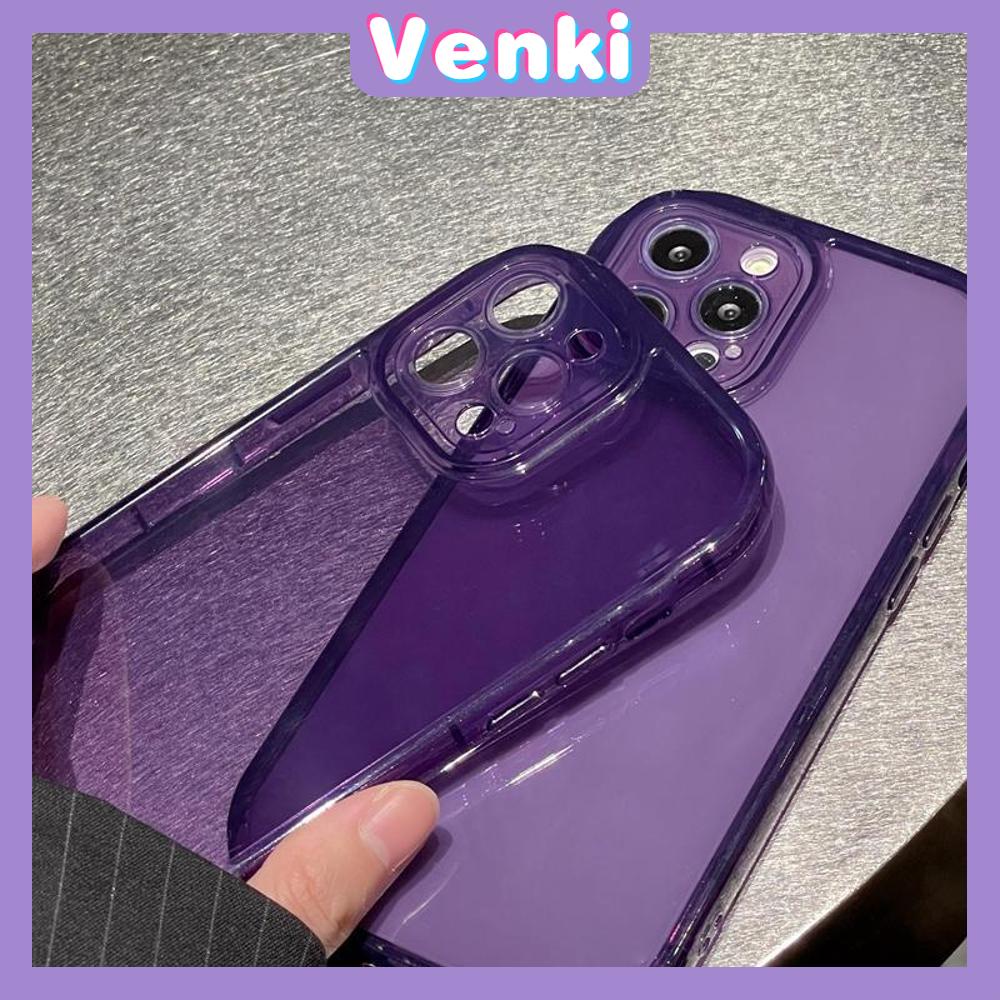 iPhone Case Purple Black Clear TPU Soft Case Transparent Simple Case Airbag Shockproof Protection Camera Compatible For iPhone 14 Pro Max 13 Pro Max 12 Pro Max 11 XR