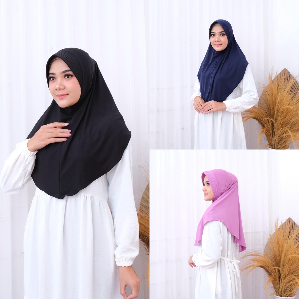 Hijab Bergo Sport Hamidah  Large Jersey Menutup Dada