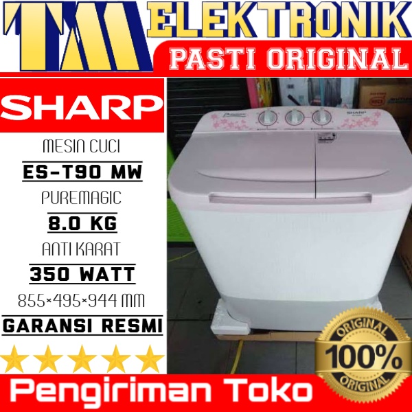 MESIN CUCI SHARP ES T90MW / MESIN CUCI 2 TABUNG 8KG GARANSI RESMI