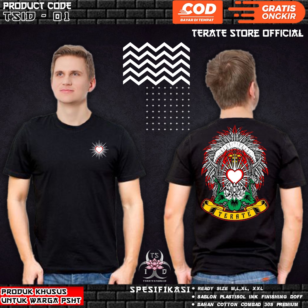 KAOS PSHT DAYAK CULTURE STYLE (KODE TSID-2), (BISA COD) BAHAN DISTRO TERLARIS