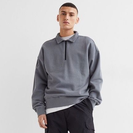 Sweater Half Zip Unisex Premium -  Jaket Sweater Half Zipper New model M L XL