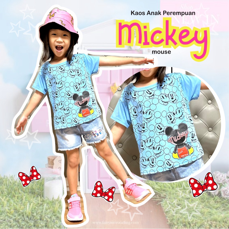 Atasan Kaos Murah Anak Perempuan Mickey CF Kids