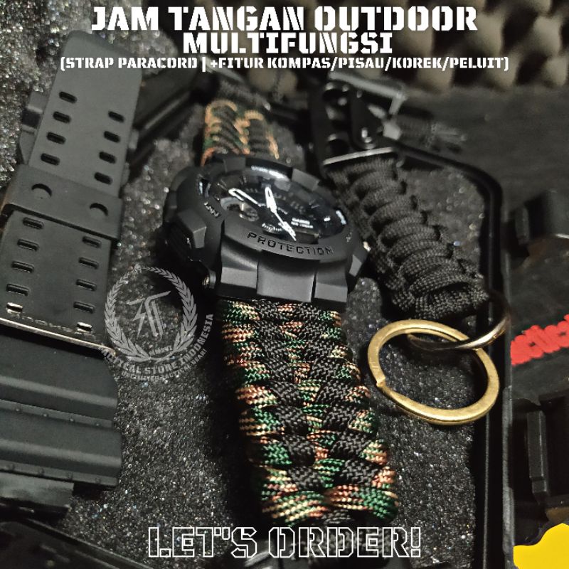 Jam Tangan Paracord Custom - Jam Tangan Tactical Outdoor Survival TSI SERIES #05