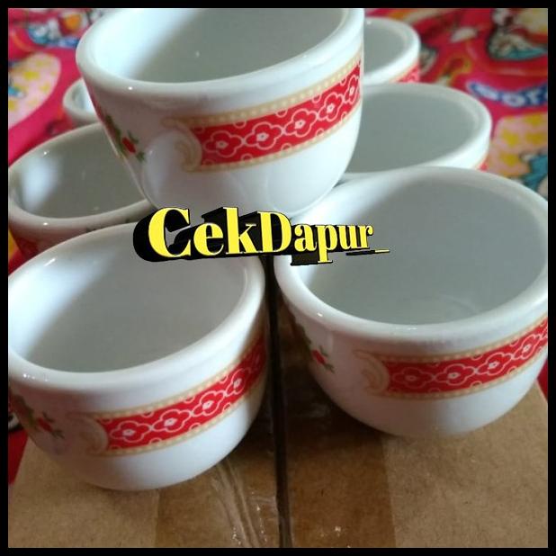 Cup Kue Lumpang Keramik/Cetakan Kue Mangkuk Talam Cup Tea 12 Pcs Tebal