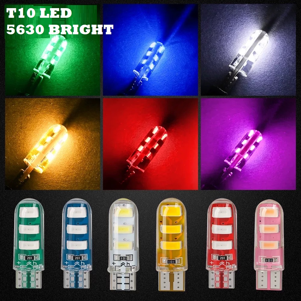 LUCKYMALL LAMPU LED SIGN SEIN KABIN KOTA T10 GEL JELLY SILICA HIGH QUALITY SUPER BRIGHT 5630 6 TITIK MATA STILL STROBO FLASH STANDBY CRYSTAL MOBIL MOTOR VARIASI