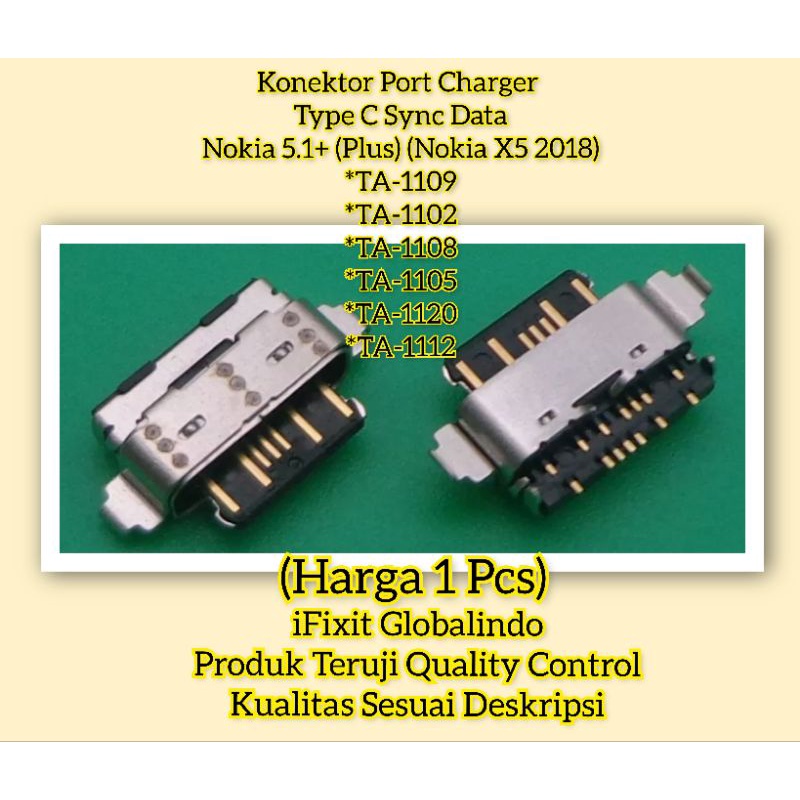 Konektor Charger Type C Sync Data Nokia 5.1+ (Plus) (Nokia X5 2018) (Original Quality)