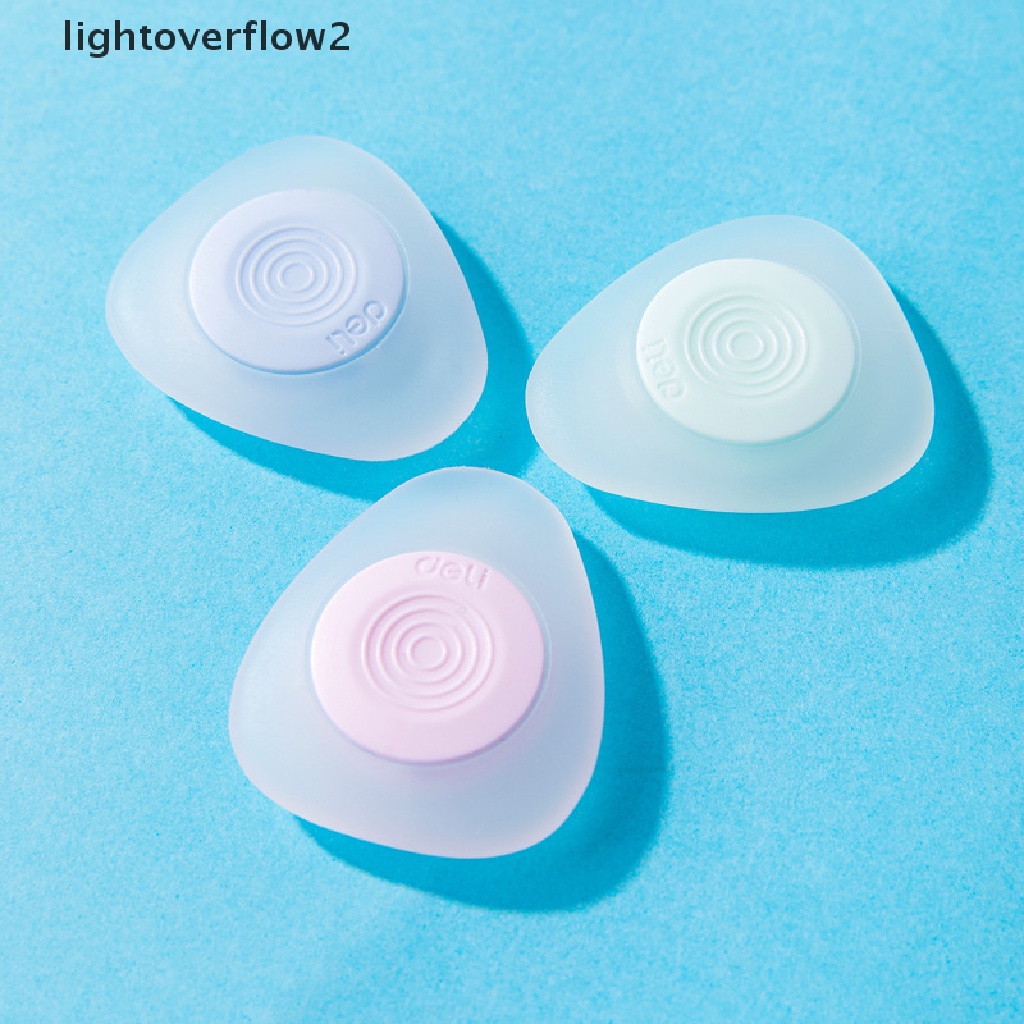 (lightoverflow2) 3pcs / Set Penghapus Gel Erasable Bentuk Oval Motif Kartun Untuk Perlengkapan Sekolah