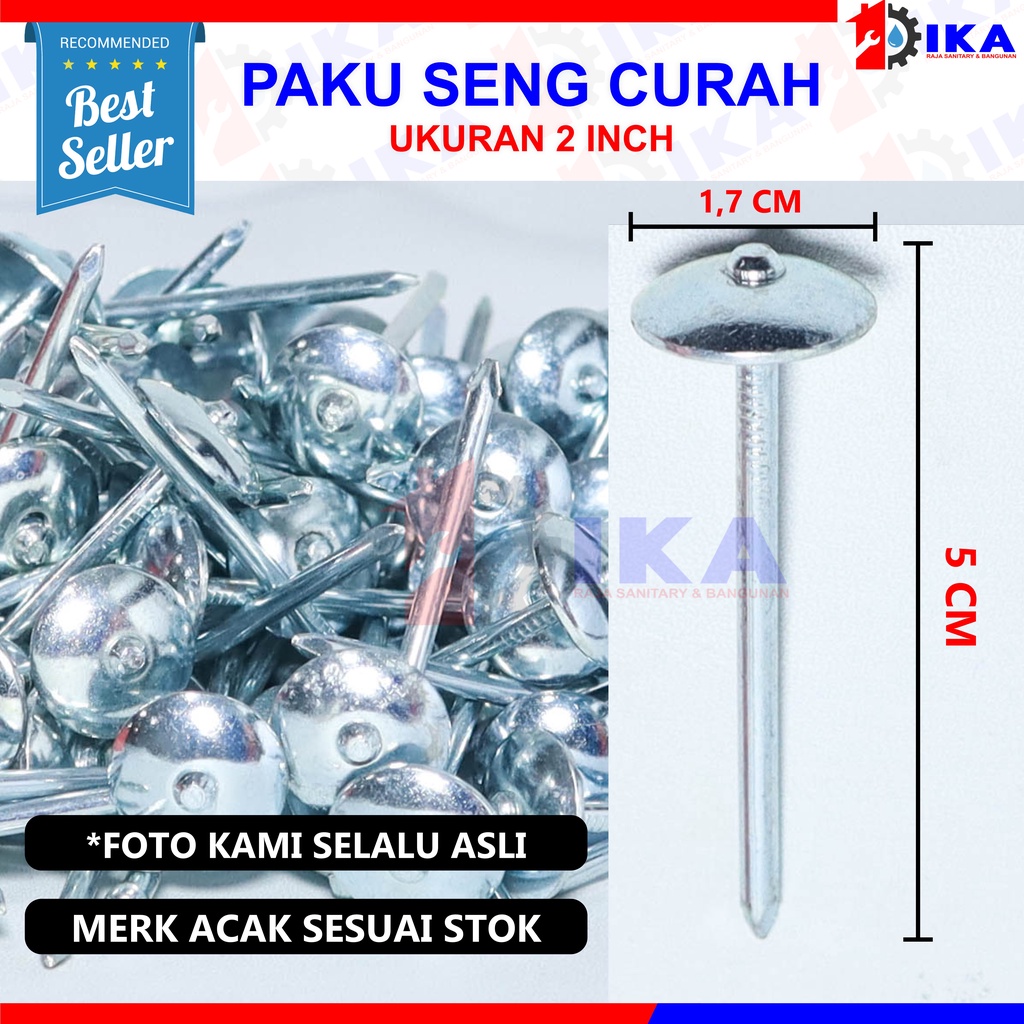 PAKU PAYUNG 2 INCH / 5 CM / PAKU SENG / PAKU ASBES CURAH 10 Kg