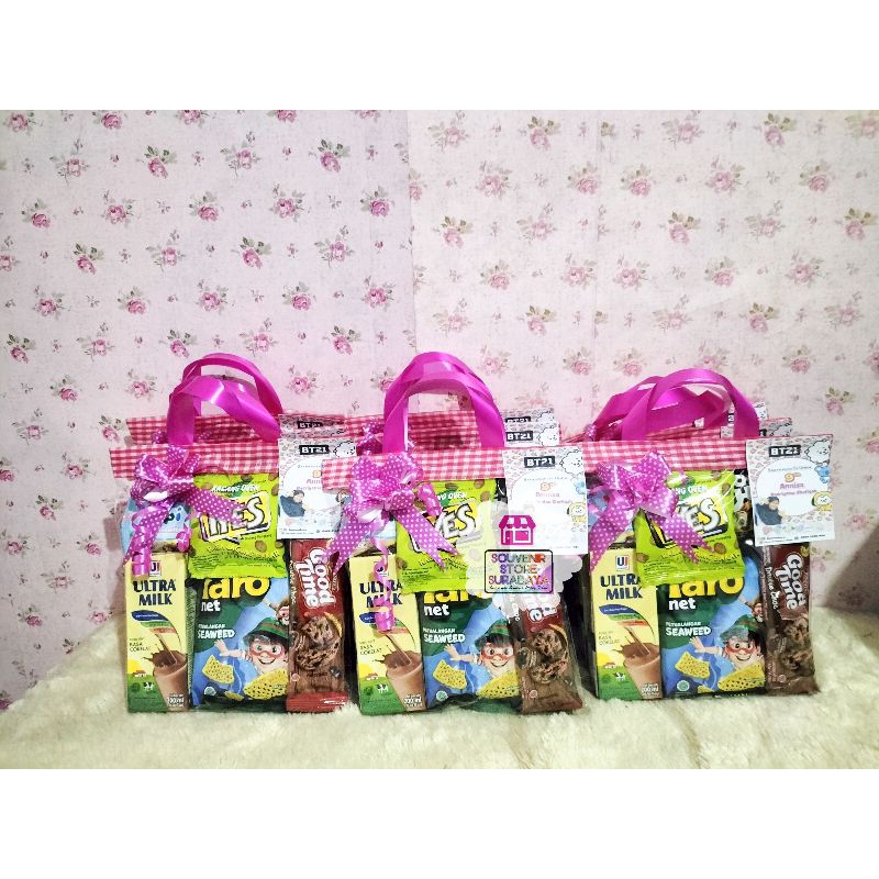 Snack Ultah Ultra 200ml || Paket snack murmer || Bingkisan ultah anak || Parcel ultah murah || Snack ultah sby