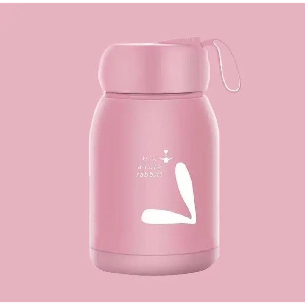 Botol Minum Anak 330ml / Tumbler kaca Motif Kelinci /Termos Souvenir