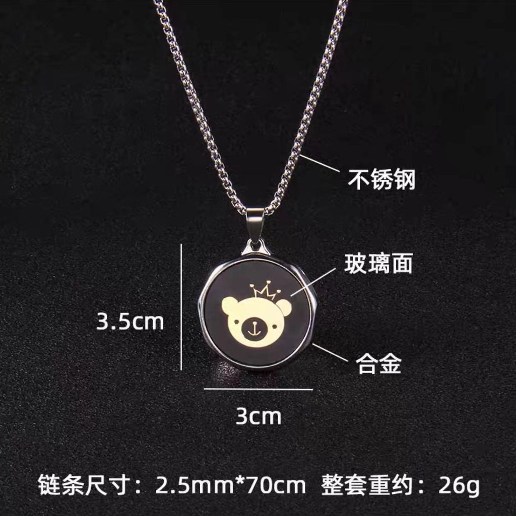 Kalung Rantai Liontin Bahan Stainless steel Gaya hip hop Untuk Pria Dan Wanita