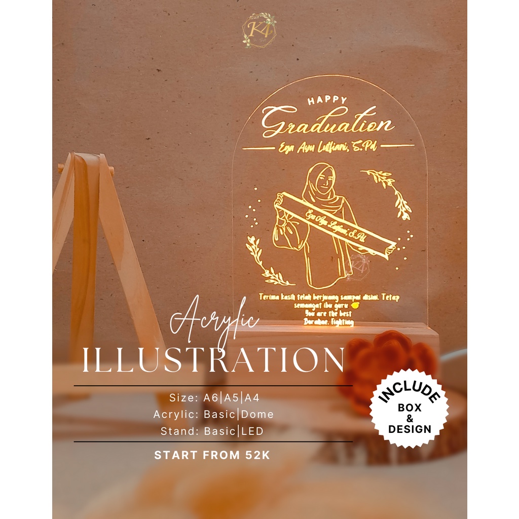 Custom Akrilik LED - Hadiah Wisuda - Hadiah Ulang Tahun - Hadiah Wisuda - Kado - Hadiah Pernikahan -