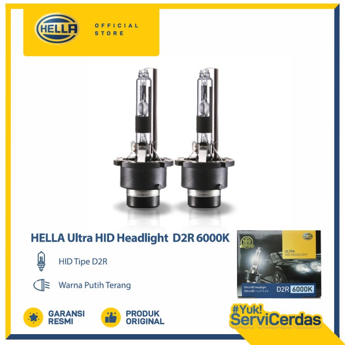 Lampu Mobil Hella Ultra HID Headlight D2R 6000K 2pcs