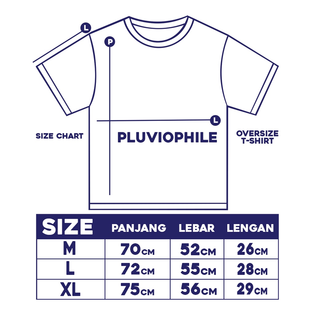 Pluviophile Tshirt kaos Basic oversize Steel Blue