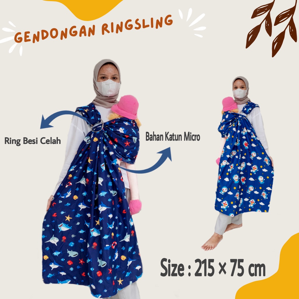 gendongan bayi ringsling karakter terlaris multifungsi