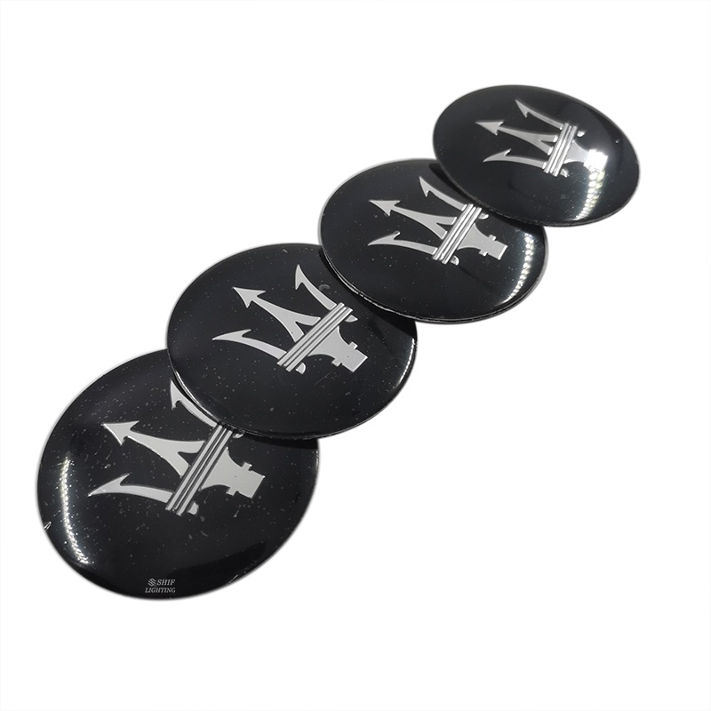 Stiker Emblem Logo MASERATI 4x56mm Untuk Dekorasi Velg Mobil