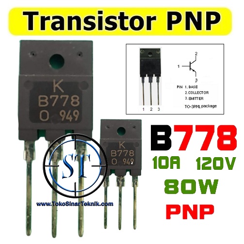 SB 778 / SB778 / B778 / B 778 Transistor Silicon Final Amplifier PNP Power 120V 10A