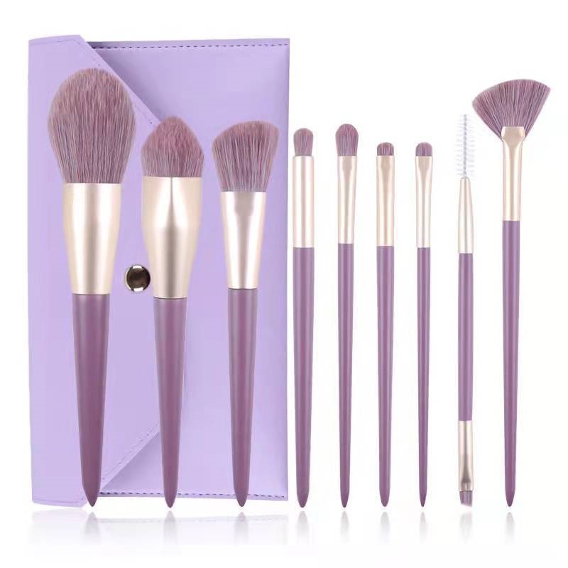 9pcs / Set Brush Super Lembut Untuk Foundation / eyeshadow / concealer