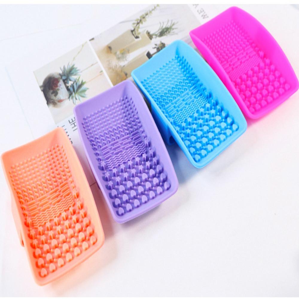 Preva Sikat Silikon Scrubber Brush Brush Makeup Lembut Sikat Palet Pembersih Genggam