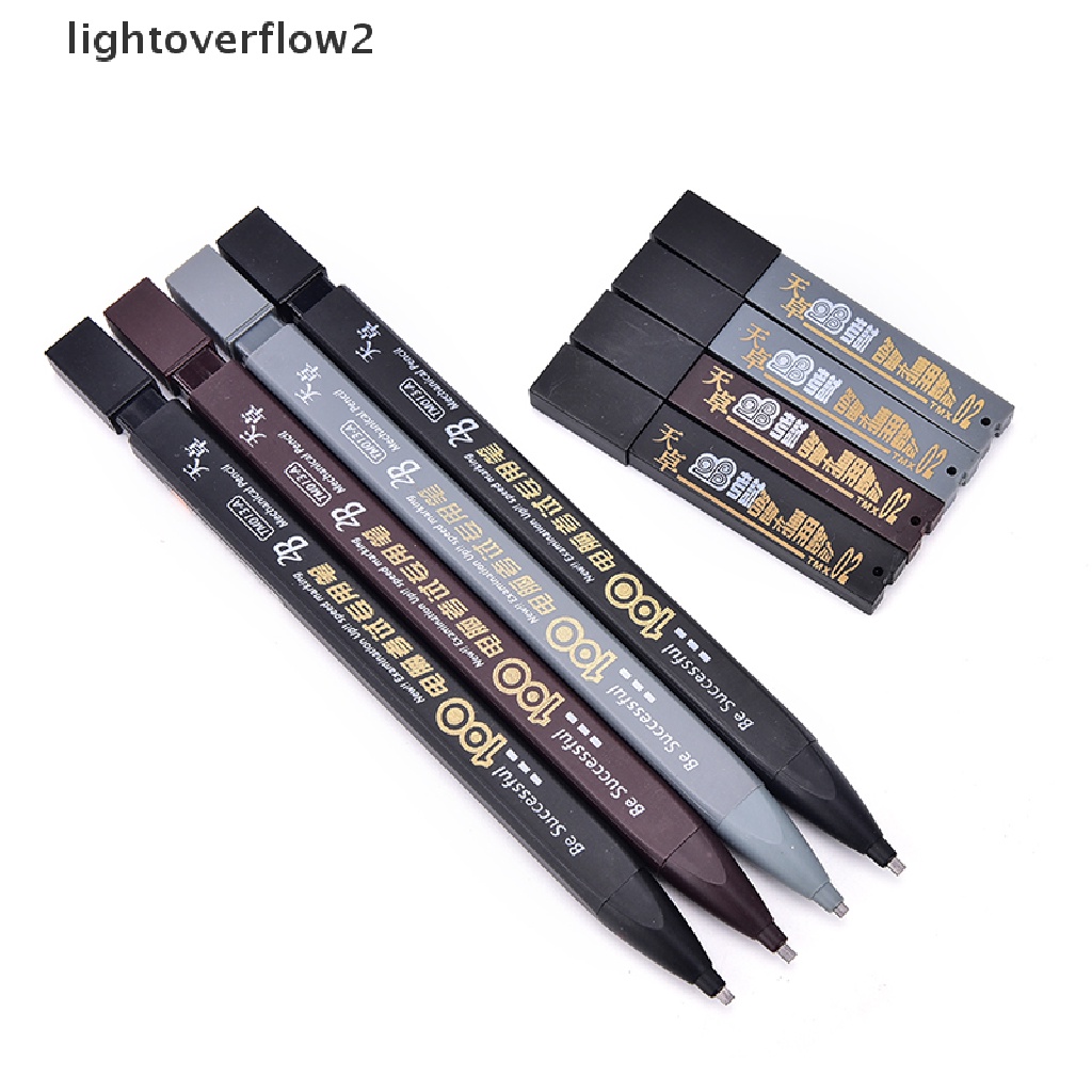 (lightoverflow2) Pensil Mekanik 2B Warna Hitam Dengan Isi Ulang