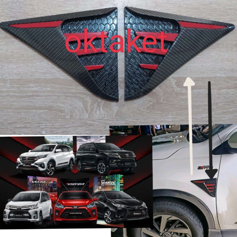 side vent air flow samping  Carbon Karbon All new Rush Calya Sigra All new Fortuner All new Innova