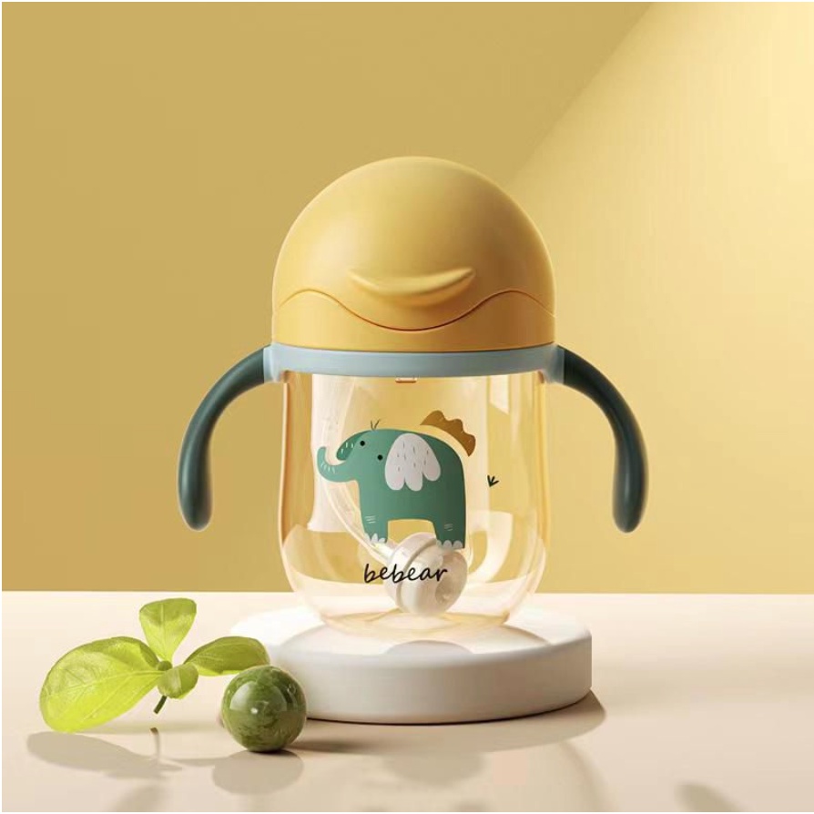 Botol Minum Bayi Gelas Anak Balita Training Cup Baby 280ml Dengan 3 Karakter Lucu B254 Sippy Cup 2121-CUTE SIPPY NEW YELOW