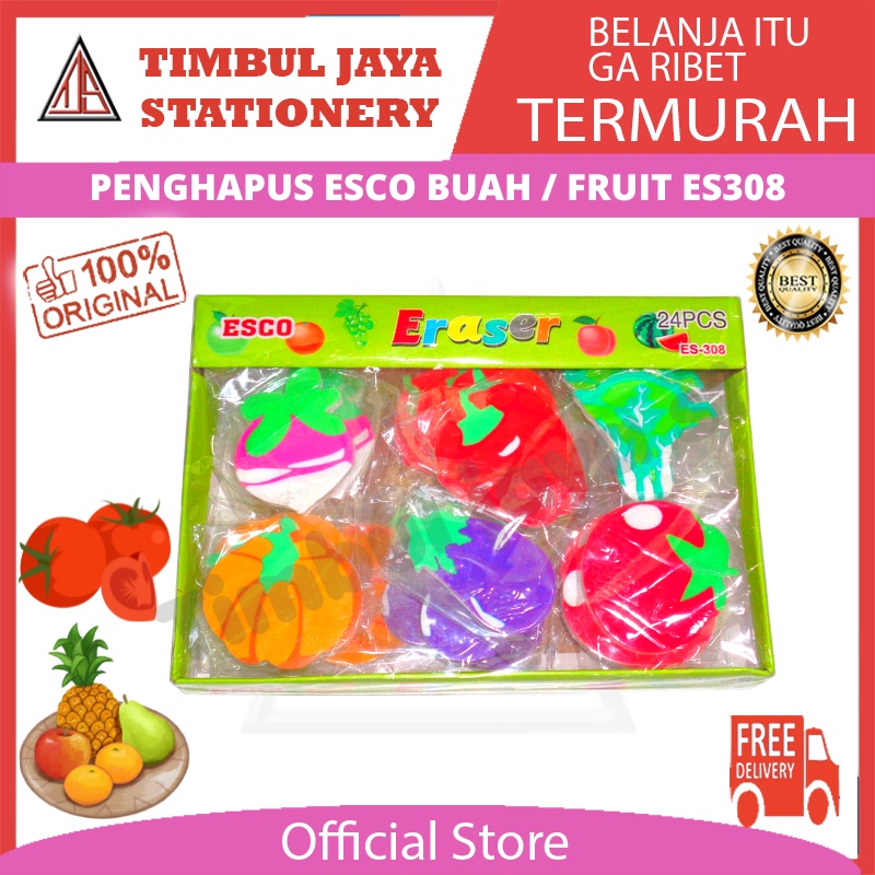 

Penghapus / Hapusan / eraser / Stip Esco Sayur ES308 isi 24pcs