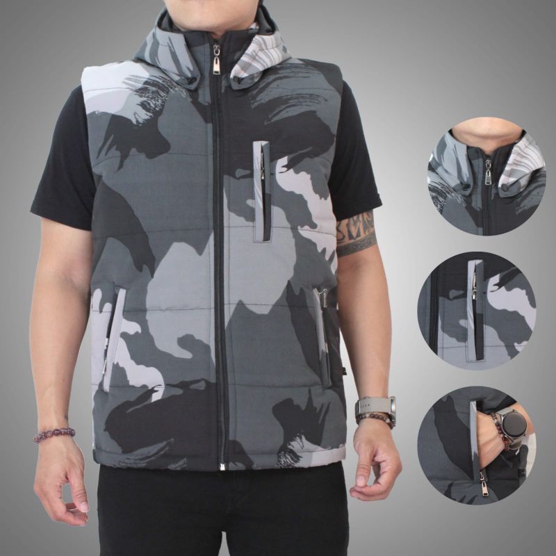 Jaket Rompi Perasut Bodyvest Pria Vest Motor Bikers Parasut Casual Outdoor Adventure