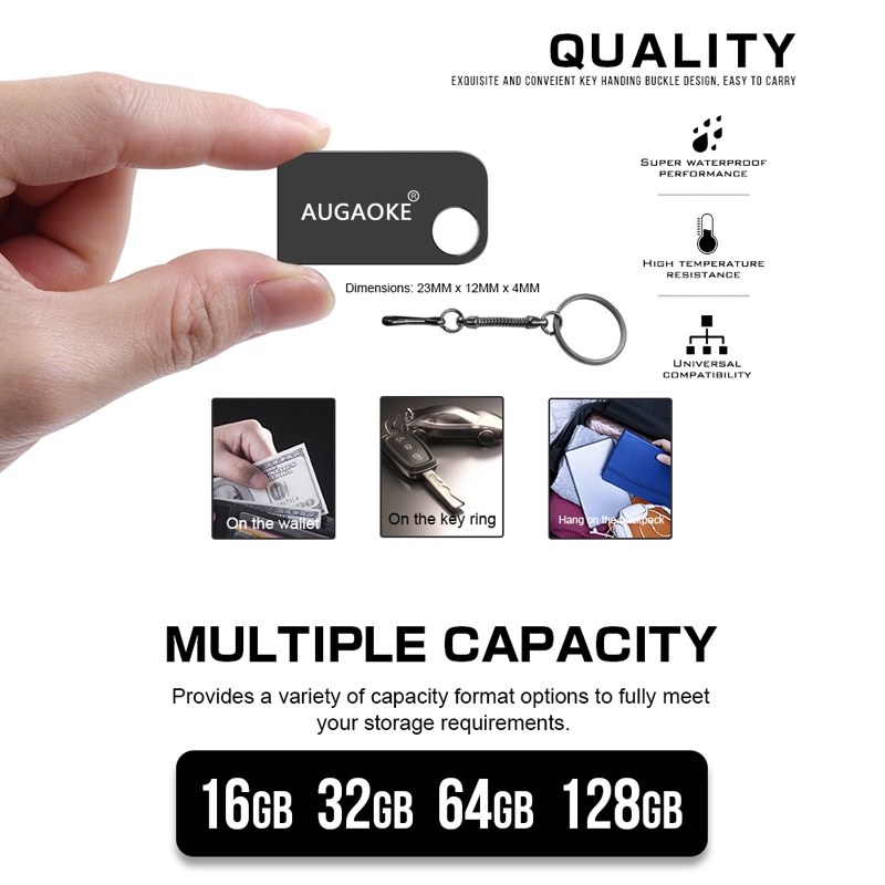 Augaoke Flashdisk Usb Mini 64MB Bahan Metal Dengan Gantungan Kunci Untuk Hp / Komputer